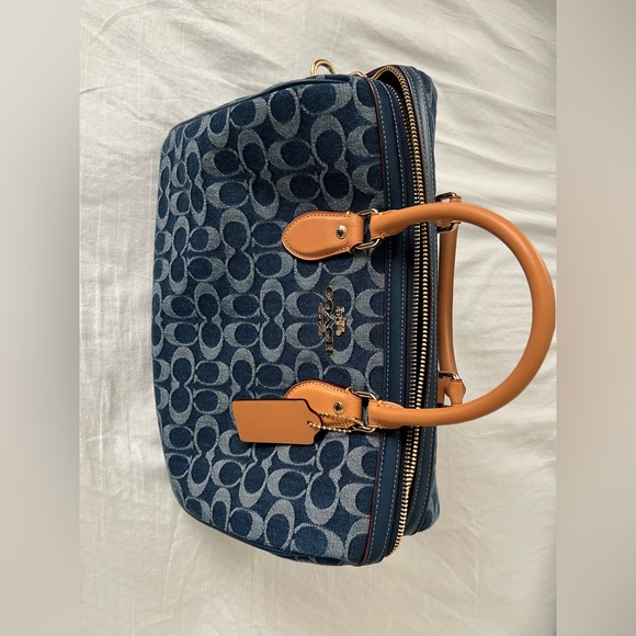 Never used authentic denim large Rowan satchel bag. - Picture 8 of 10